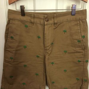 Summer shorts with palm tree embroidery.